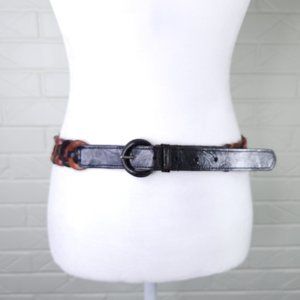 Vintage Leather Multicolor Circular Links Belt M